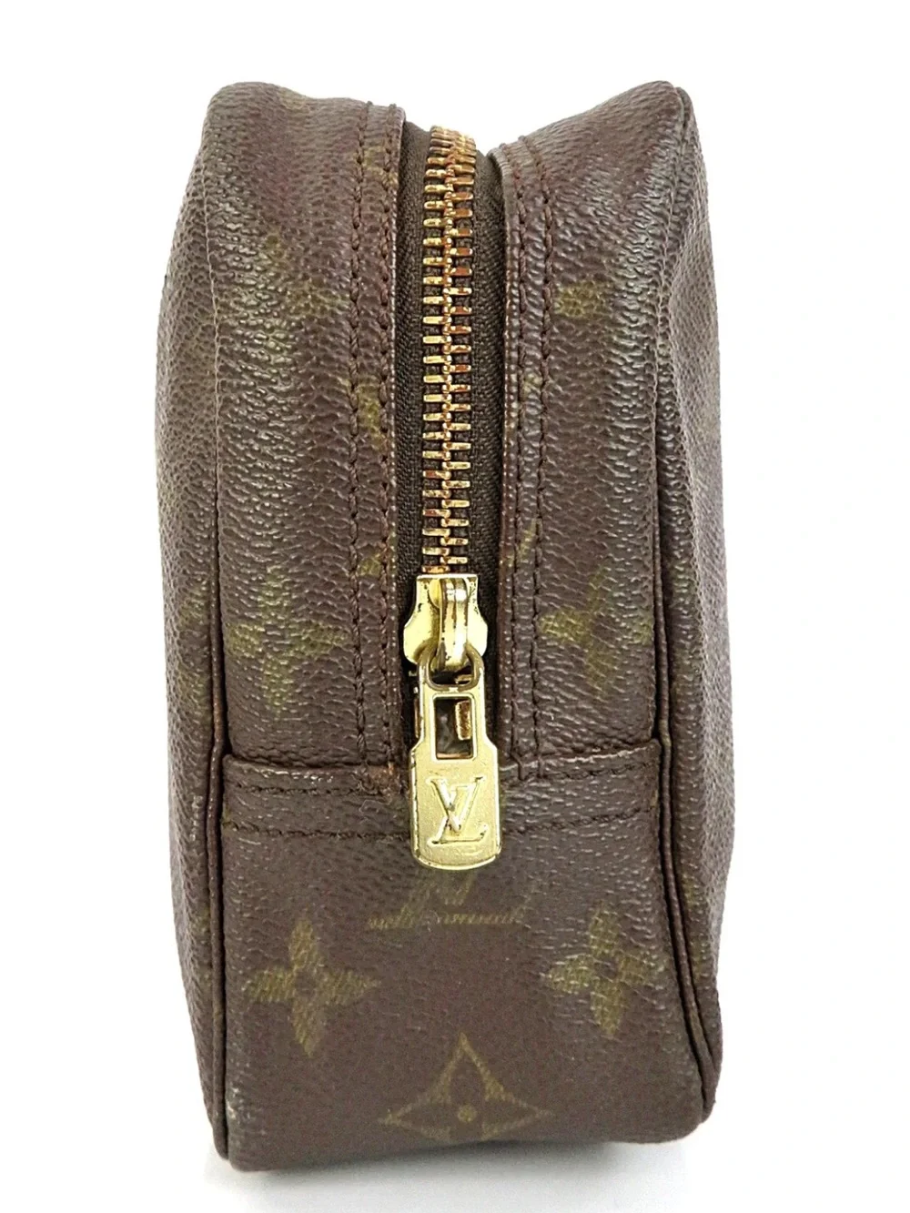 Louis Vuitton Monogram Canvas Clutch - Brown/Gold Accents